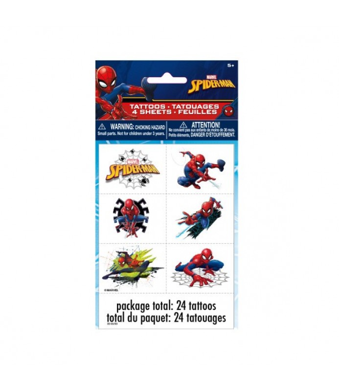 SpiderMan ' Slinger' Temporary Tattoos (24ct)