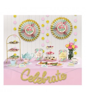 Pastel Tea Party Buffet Table Decorating Kit (17pcs)