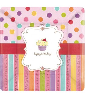 Happy Birthday 'Sweet Stuff' Extra Large Paper Plates (8ct)