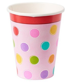 Happy Birthday 'Sweet Stuff' Polka Dots 9oz Paper Cups (8ct)