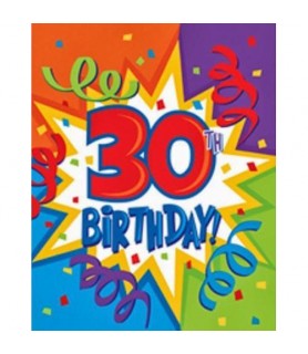 Happy Birthday 'Birthday Blast' 30th Birthday Invitations w/ Envelopes (8ct)