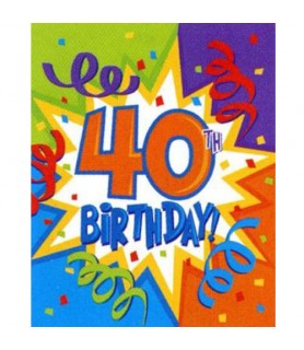 Happy Birthday 'Birthday Blast' 40th Birthday Invitations w/ Envelopes (8ct)