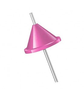 Pink Plastic Dome 16oz Cup Lids w/ Straws (4ct ea.)