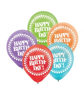 Happy Birthday 'Party On Celebration' Latex Balloons (15ct)