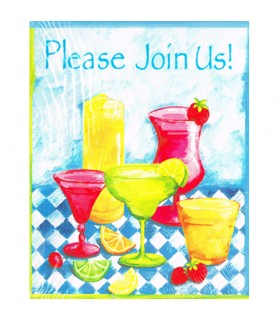 Summer 'Margaritas and More' Invitations w/ Envelopes (8ct)