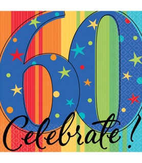 Happy Birthday 'A Year to Celebrate' 60th Birthday Small Napkins (16ct)