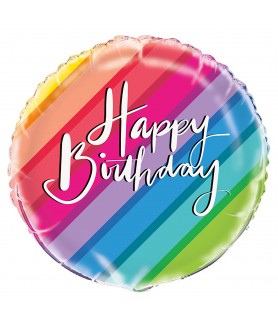 Happy Birthday 'Balloon and Rainbow Birthday' Foil Mylar Balloon (1ct)