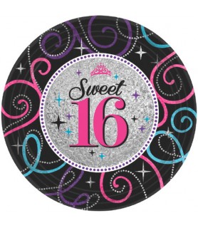 Happy Birthday 'Sweet 16' Small Paper Plates (8ct)