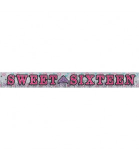 Happy Birthday 'Sweet 16' Giant Foil Fringe Banner (10ft)