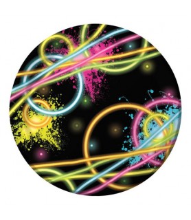 Happy Birthday 'Glow Party' Small Paper Plates (8ct)
