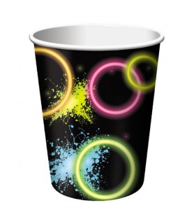 Happy Birthday 'Glow Party' 9oz Paper Cups (8ct)