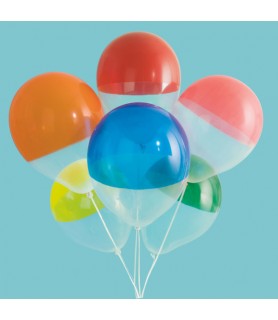 Birthday Rainbow Clear Dipped Latex Balloons (6ct)