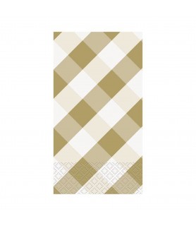 Gold Gingham Paper Guest Napkins (16ct)