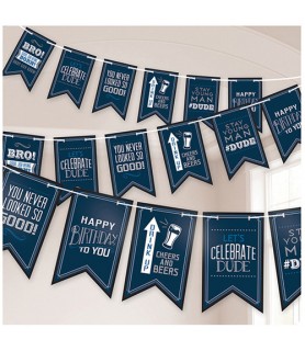 Happy Birthday 'Bro Time' Pennant Banner Kit (15ft)