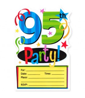 Happy 95th Birthday 'Perfection' Invitations w/ Envelopes (8ct)