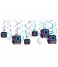 Over the Hill 'The Party Continues' 40th Birthday Hanging Swirl Decorations (12pc)