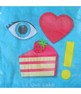 Happy Birthday 'I Love Cake' Lunch Napkins (16ct)