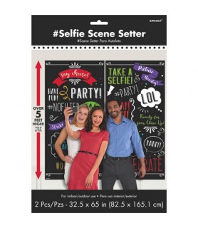 Happy Birthday 'Selfie Photo Booth' Wall Poster Decorating Kit (2pc)