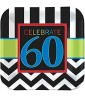 Over the Hill 'Chevron and Stripes' 60th Birthday Large Plates (8ct)