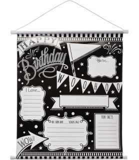 Birthday Black and White 'Hooray' Customizable Hanging Party Sign Decoration (1ct)