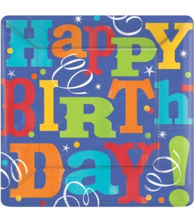 Happy Birthday 'Birthday Fever' Extra Large Paper Plates (8ct)