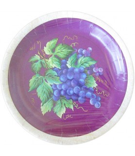Happy Birthday 'Wine Grapes' Small Paper Plates (8ct)