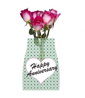 Happy Anniversary Reva Reusable Vase w/ Card (1ct)