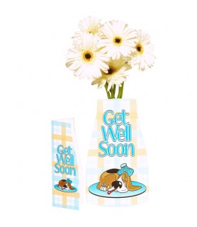 Get Well Soon Reva Reusable Vase w/ Card (1ct)