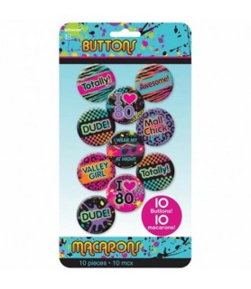 Awesome 80's Buttons / Favors (10ct)