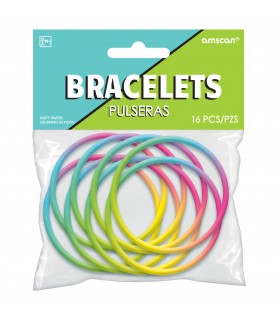 Colorful Rubber Novelty Bracelets / Favors (16ct)