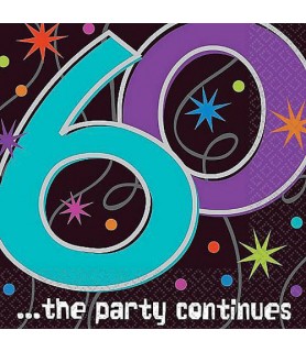 Over the Hill 'The Party Continues' 60th Birthday Small Napkins (16ct)