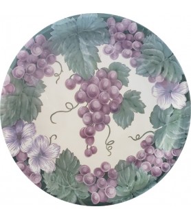 Happy Birthday 'Vintage Grapes' Extra Large Paper Plates (8ct)