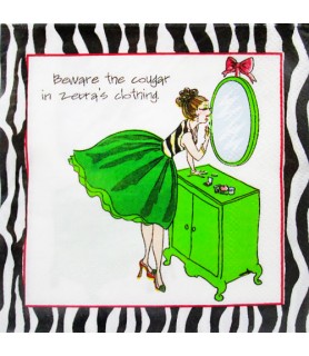 Beware the Cougar in Zebra's Clothing Small Napkins (30ct)