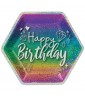 Sparkle Birthday Prismatic Large Hexagon Paper Plates (8ct)