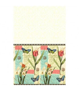Floral 'Garden Melody' Paper Table Cover (1ct)