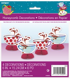 Mad Hatter Tea Party Mini Honeycomb Decorations (4ct)