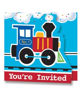 1st Birthday 'All Aboard' Invitations w/ Envelopes (8ct)