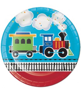 1st Birthday 'All Aboard' Large Paper Plates (8ct)
