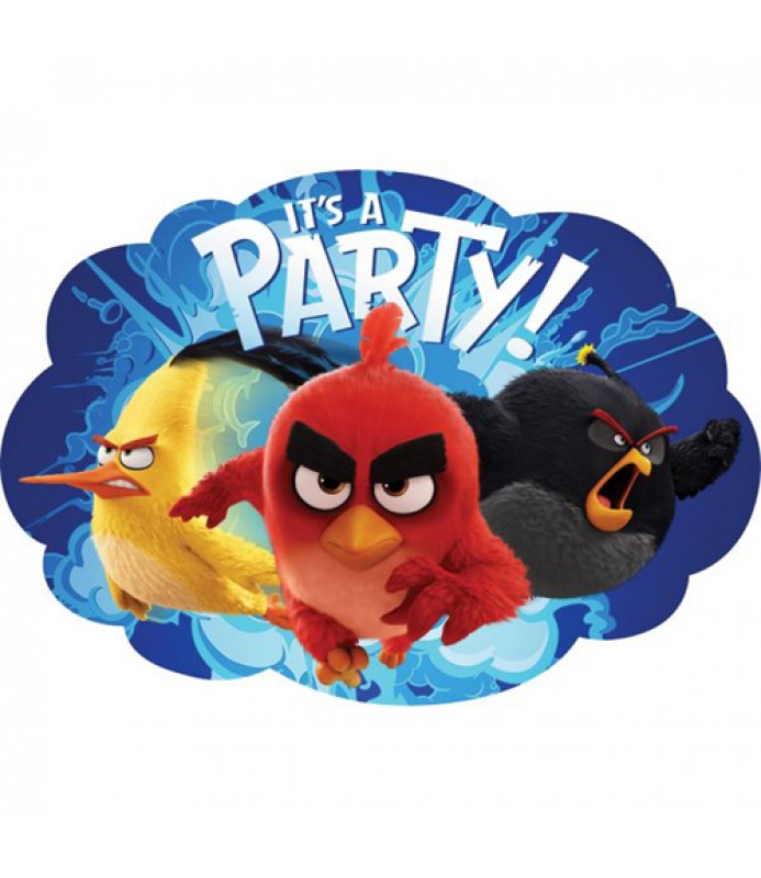 Angry Birds Party Invitations 8 Pk with 8 Envelopes And Save The