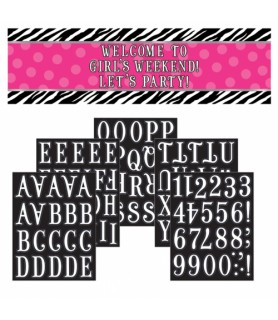 Zebra Stripes 'Pink and Black' Animal Print Giant Customizable Banner Kit (1ct)