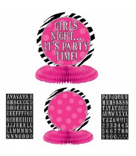 Zebra Stripes 'Pink and Black' Animal Print Customizable Honeycomb Centerpiece (1ct)