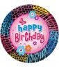 Animal Print 'Wild Birthday' Large Paper Plates (8ct)