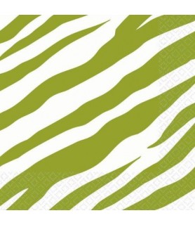 Zebra Stripes Animal Print Green Small Napkins (16ct)