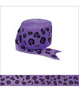 Purple and Leopard Print Crepe Paper Streamer (81ft)