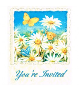 Floral 'Daisy Days' Invitations w/ Envelopes (8ct)
