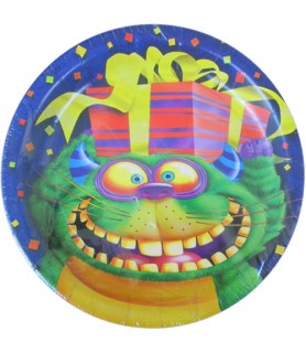 Happy Birthday 'Monster Party' Small Paper Plates (8ct)