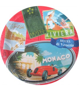 Summer 'Travel Time' Large Paper Plates (8ct)