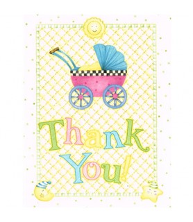 Baby Shower Carriage Thank You Notes w/ Envelopes (8ct)