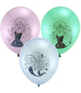 3 Vtg Disney Little Mermaid Latex Balloons 6 Pack 12" Ariel Sebastian Flounder 