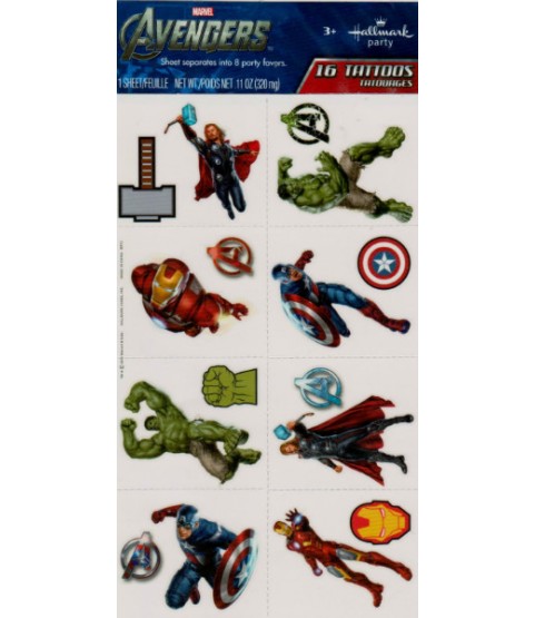 Avengers Temporary Tattoos (1 sheet)